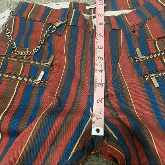 New WeWoreWhat Rocker Stripe Low Rise Skinny Leg Cropped Jeans Size 26 - Picture 5 of 9